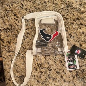 Clear Stadium Bag with White Trim